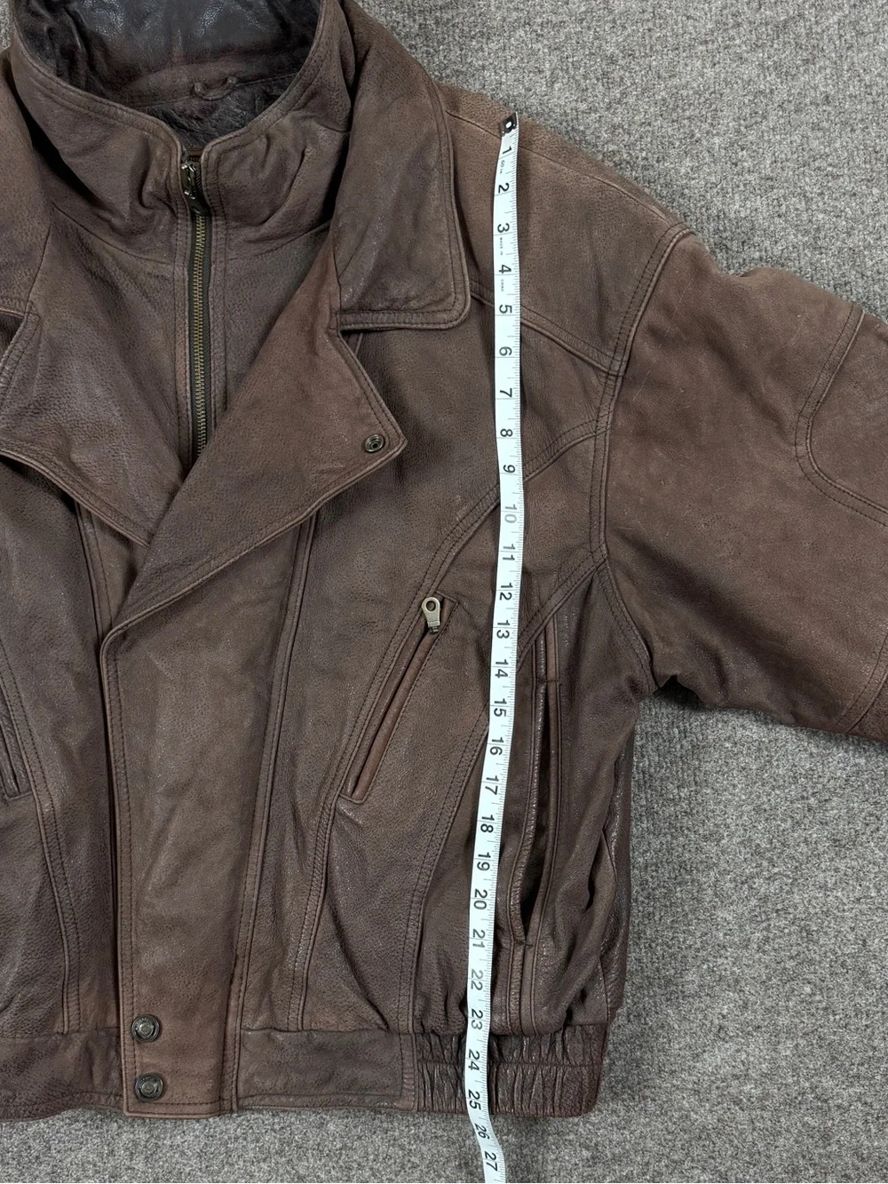 Vintage Wilsons Adventure Bound Brown Leather Bomber Jacket Men’s XL Funnel Neck